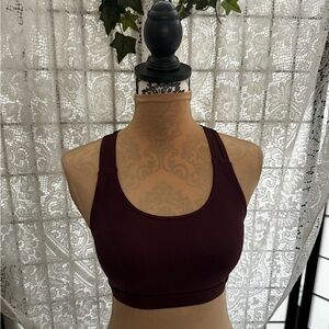 Athleta Ribbed Racerback Crisscross Sports Bra Women’s Size XS Cocoa Brown